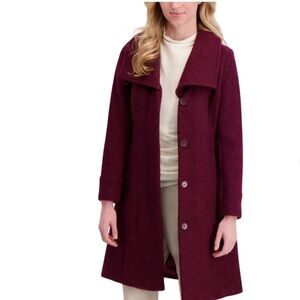 Kenneth Cole women’s boucle wool coat Women's Burgundy Coat